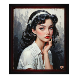 Foto Retrato de joven reflexiva inspirado en la retro