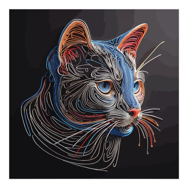 Foto Retrato de la cara de un gato - generado por IA (Frente)