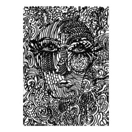 Foto Retrato de la línea trippy en blanco y negro