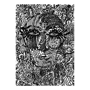 Foto Retrato de la línea trippy en blanco y negro