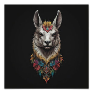 Foto Retrato De Llama Y Flor,