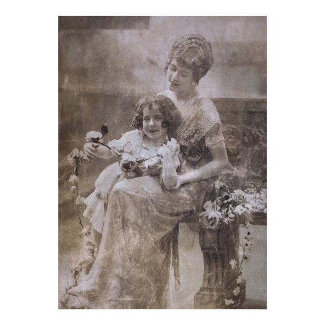 Foto Retrato de madre e hijo de la vieja Sepia (Frente)