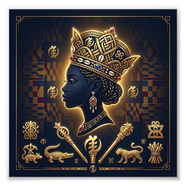 Foto Retrato de majestuosa reina africana (Frente)