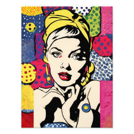 Foto Retrato de mujer con arte pop retro