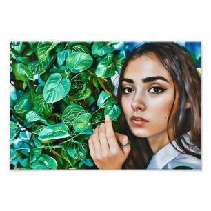 Foto Retrato de mujer con vegetación exuberante