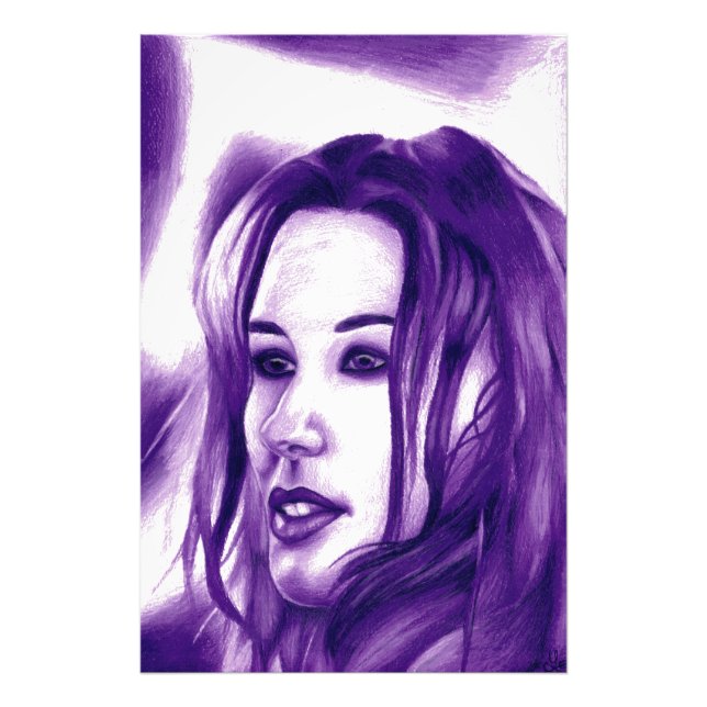 Foto Retrato de mujer morada original arte (Frente)