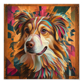 Foto Retrato de perro geométrico abstracto - Arte digit