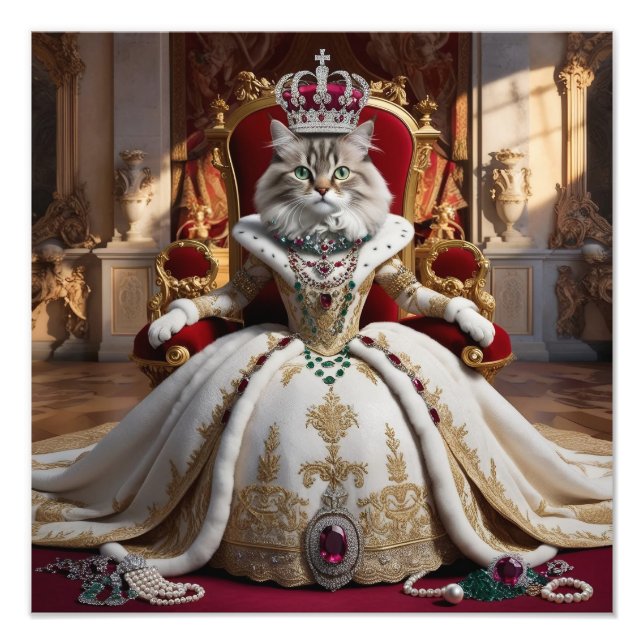Foto Retrato de Reina Real Mascota - Lujoso arte digita (Frente)