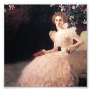 Foto Retrato de Sonja Knips; pintura de Gustav Klimt