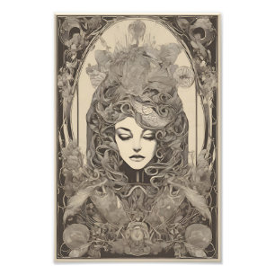Foto Retrato femenino de Art Nouveau arte floral intrin