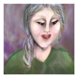Foto Retrato femenino moderno y delicado de arte mural