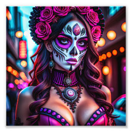 Foto Retrato glamoroso Día de los Muertos Catrina con