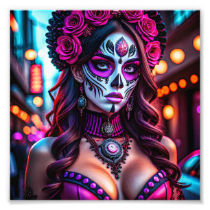 Foto Retrato glamoroso Día de los Muertos Catrina con