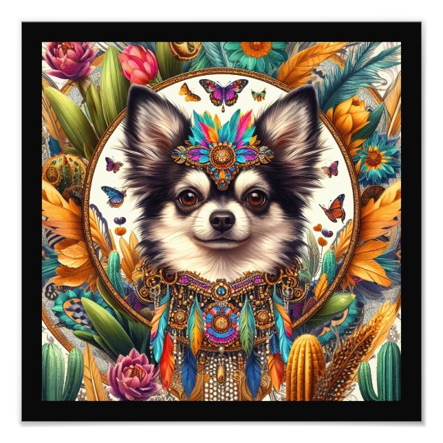 Foto Retrato Mascota de 12 "x12" en la frontera negra d (Frente)