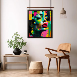 Foto Retrato moderno de arte contemporáneo mujeres rosa