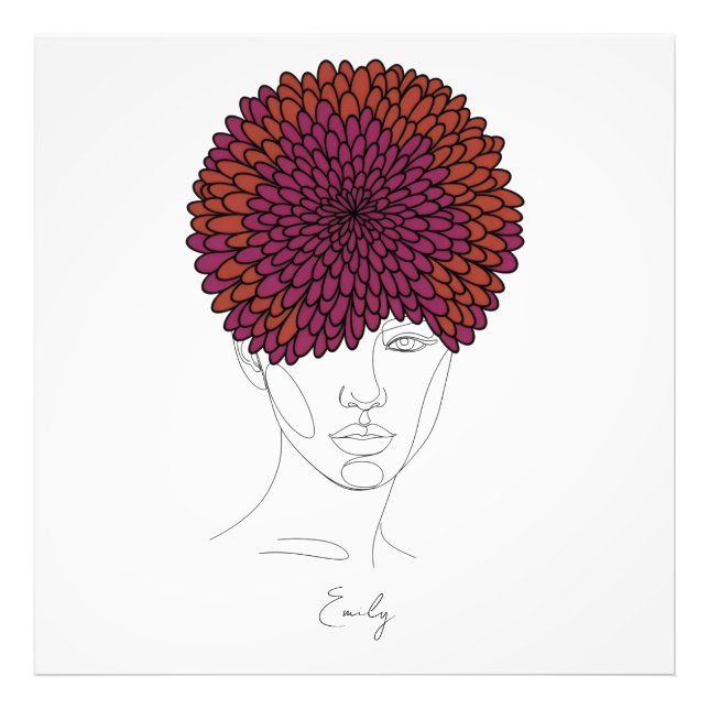 Foto Retrato personalizado de la flor de nacimiento de  (Frente)