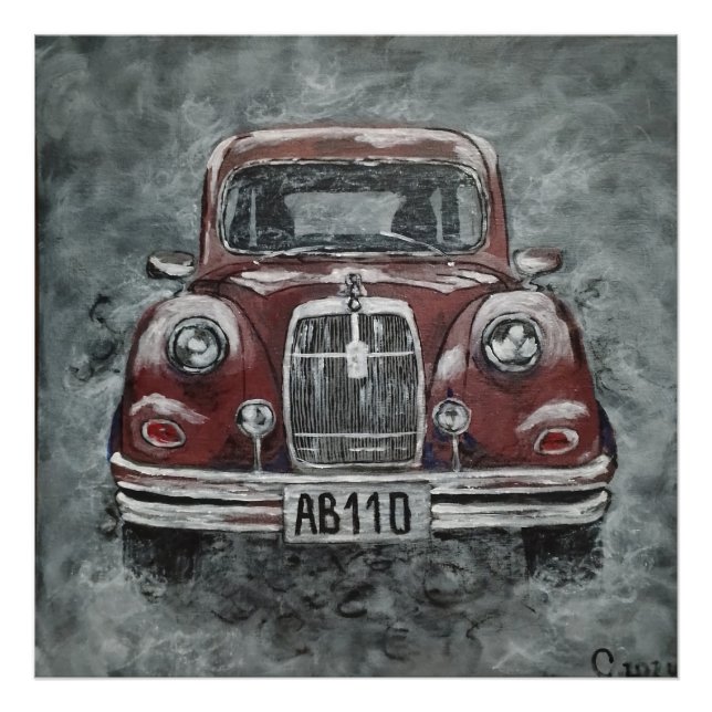 Foto retro, auto, coche, (Frente)