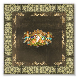 Foto Retro de color con encaje y flores