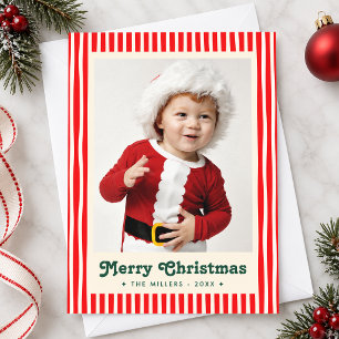 Foto Retro de Navidad con Rayas de Menta