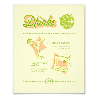 Foto Retro Disco Wedding Bar Menu