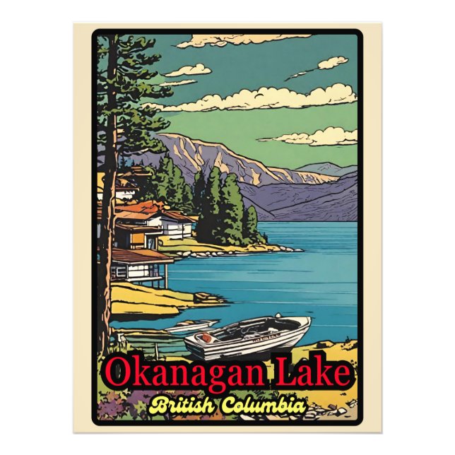 Foto Retro el paisaje del lago Okanagan 70 (Frente)