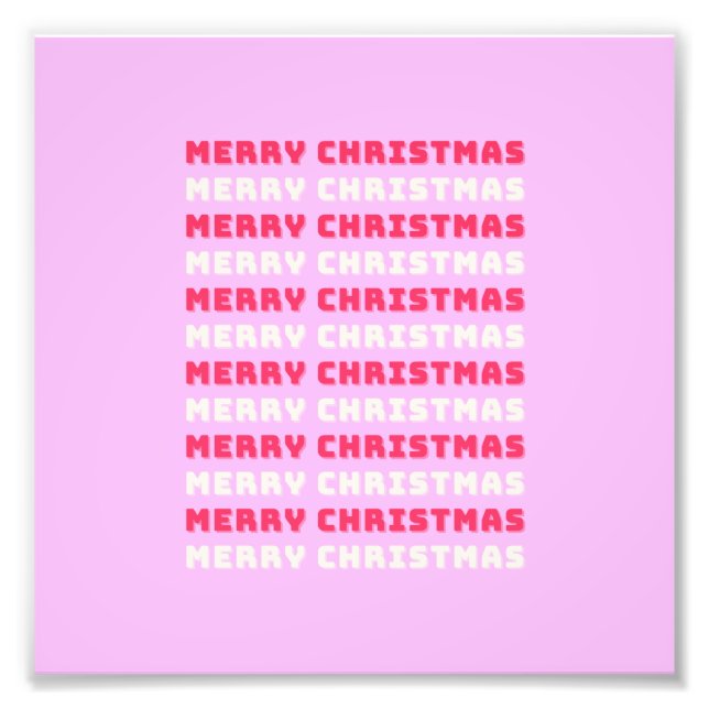 Foto Retro Feliz Navidad Pink Holiday Decppy Preppy (Frente)