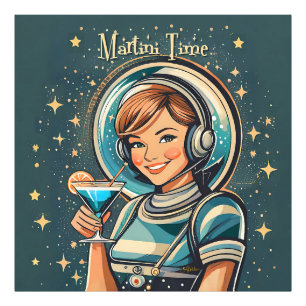 Foto Retro Futurista Chica Astro Tiempo de Martini
