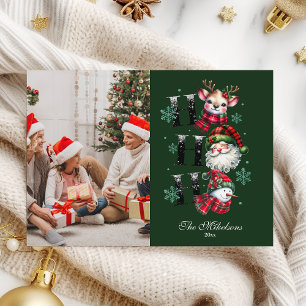 Foto Retro Gingham Santa & Amigos Navidad