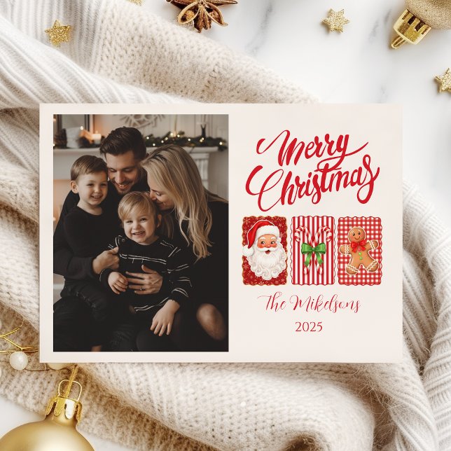 Foto Retro Gingham Santa Pan de Jengibre Navidad (Subido por el creador)