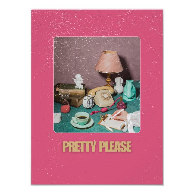 Foto Retro Girly "Bonito por favor" Imprimir | Bright V (Frente)