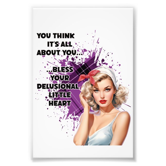 Foto Retro Housewife Humor Blonde Pin-up Chica (Frente)