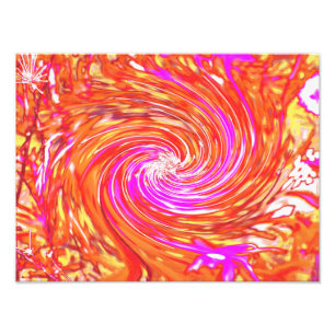 Foto Retro Magenta y Colores de Otoño Floral Remolino