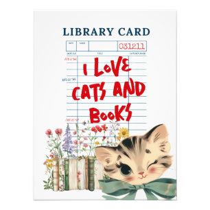 Foto Retro Me Encantan los Gatos y los Libros