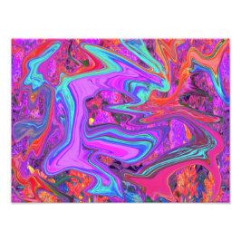 Foto Retro morado, azul y Naranja Resumen de arte líqui