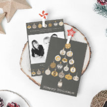 Foto retro Ornament Tarjeta navideña de vacaciones