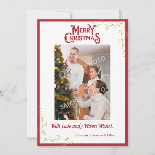 Foto retro personalizable de Feliz Navidad (Anverso)