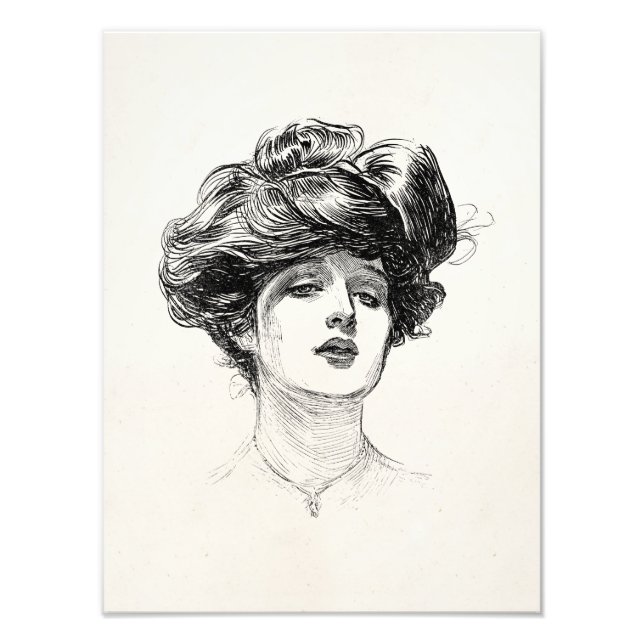 Foto Retro retro de mujer virgen Gibson Chica Edwardian (Frente)