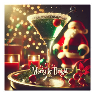 Foto Retro Santa de Navidad de los 50 Martini Verde