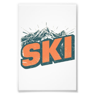 Foto Retro Ski Club   Ilustración Vintage de Ascensor d