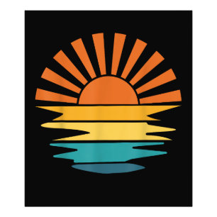 Foto Retro Sunset Rays Wavy Vintage Retro Sunshine Sun