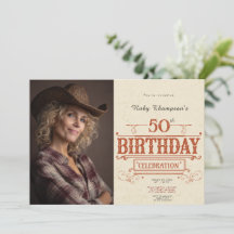 Foto retro vintage Invitación a los 50 años