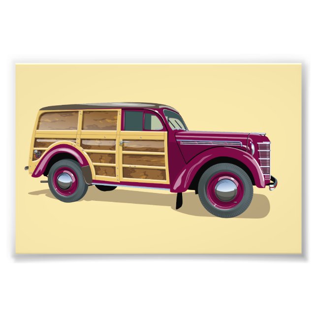 Foto Retro woody wagon delivery truck  (Frente)