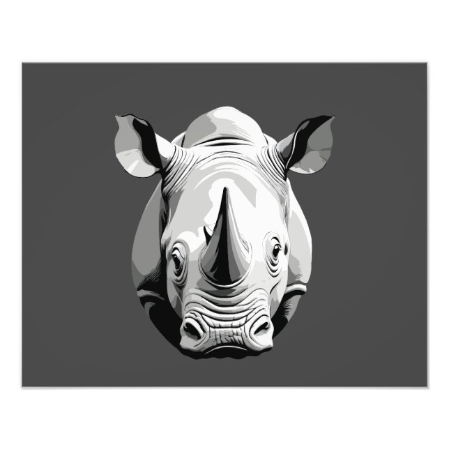 Foto Rhinoceros Vector Retrato de Arte Gráfico Animal S (Frente)