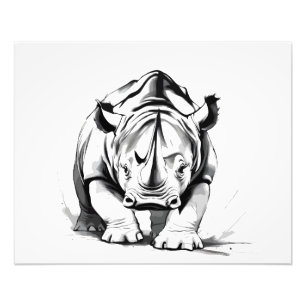 Foto Rhinoceros Vector Retrato de Arte Gráfico Animal S