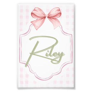 Foto Riley Baby Nursery Personalizado Bow&Gingham