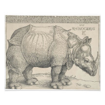 Rinocerontes, Woodcut por Albrecht Durer