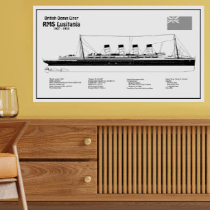 Foto RMS Lusitania - Planes de trazado del buque BD