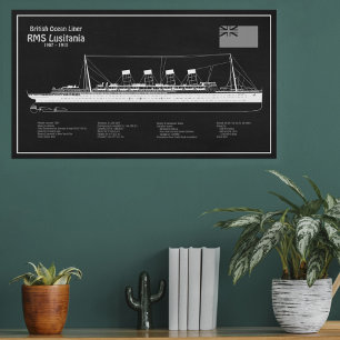 Foto RMS Lusitania - Planes de trazado del buque PBD