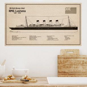 Foto RMS Lusitania - Planes de trazado del buque SD