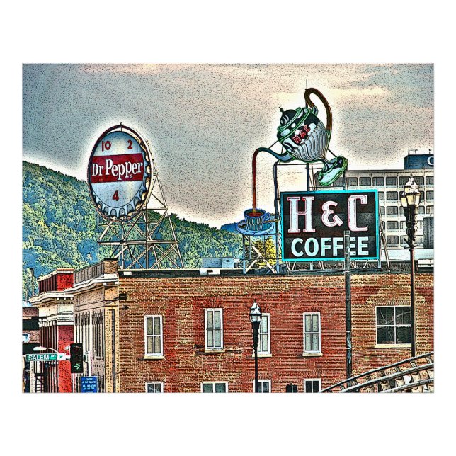 Foto Roanoke VA Virginia Art Print (Frente)
